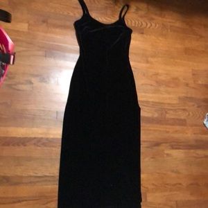 Sexy Long Black Velvet Dress